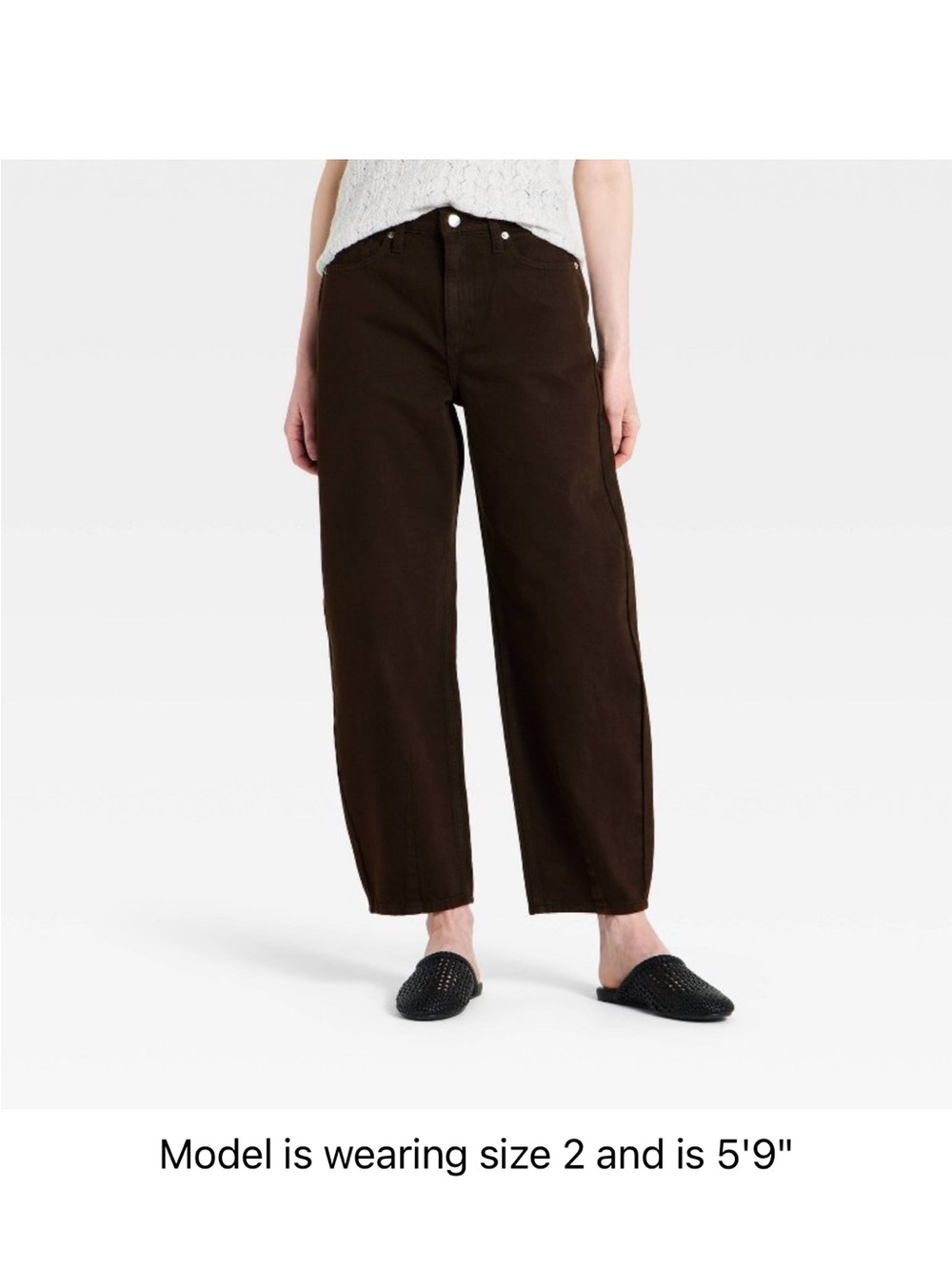 Women’s High-Rise Universal Thread Barrel Jeans - Dark Brown
